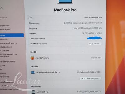 Sülearvuti Apple MacBook Pro 16 2019