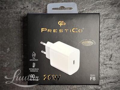 Laadija PRESTICO  F8  USB Type- C  20W  PD  white