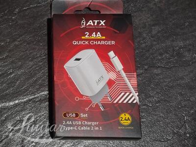 Laadija ATX 2.4A+USB Type C