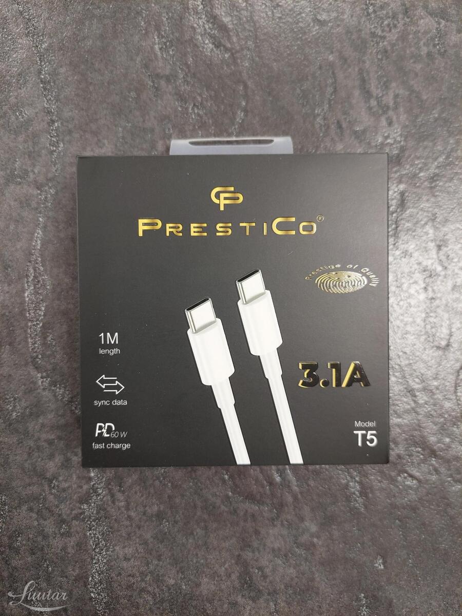 Juhe PRESTICO T5 USB Type-C - USB Type-C PD Valge