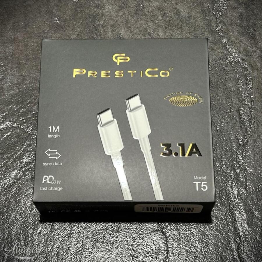 Laadija PRESTICO F7S 1xUSB + Juhe USB Type-C 2.4A Valge