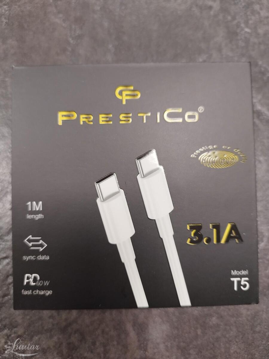 Juhe PRESTICO T5 USB Type-C - USB Type-C PD Valge