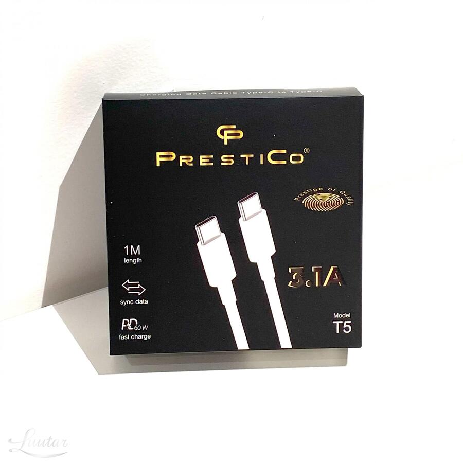 Juhe PRESTICO T5 USB Type-C- USB Type-C PD Valge