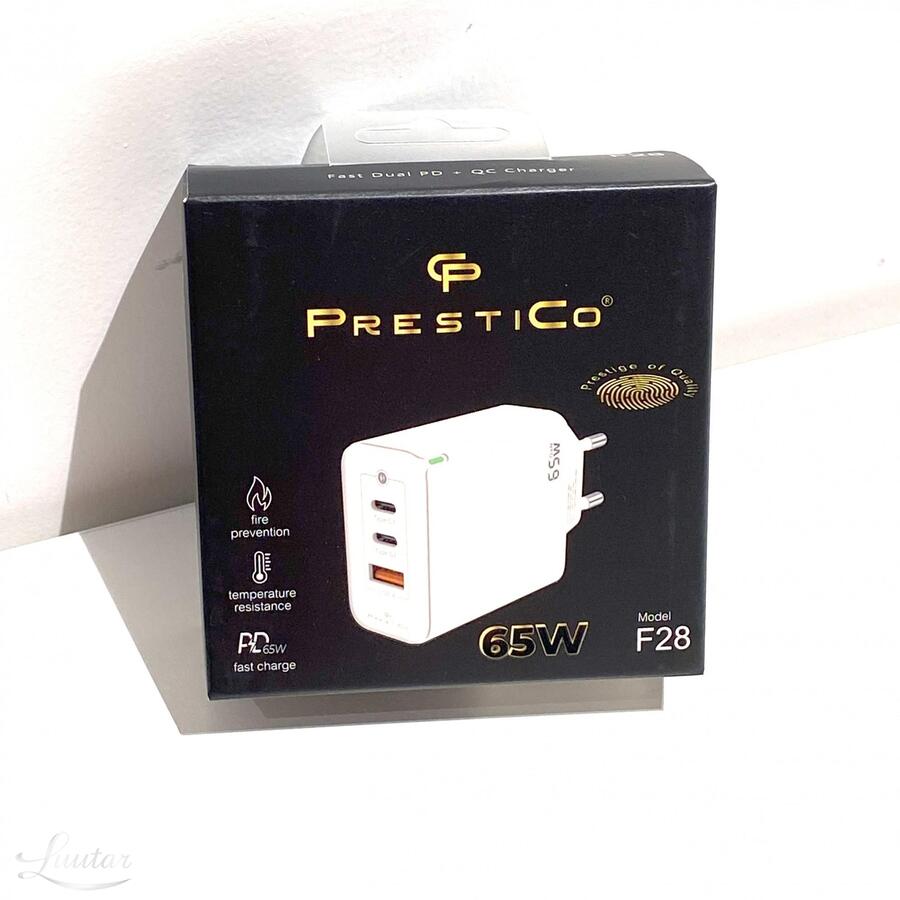 Laadija PRESTICO F28 1xUSB 65W sxUSB Type-C Valge