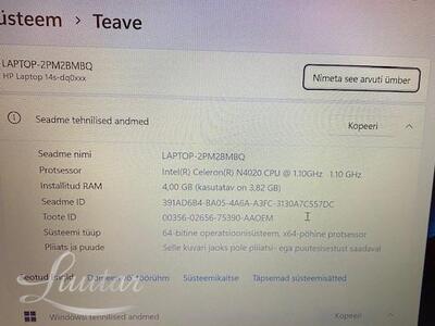 Sülearvuti HP 14s-dq0008no