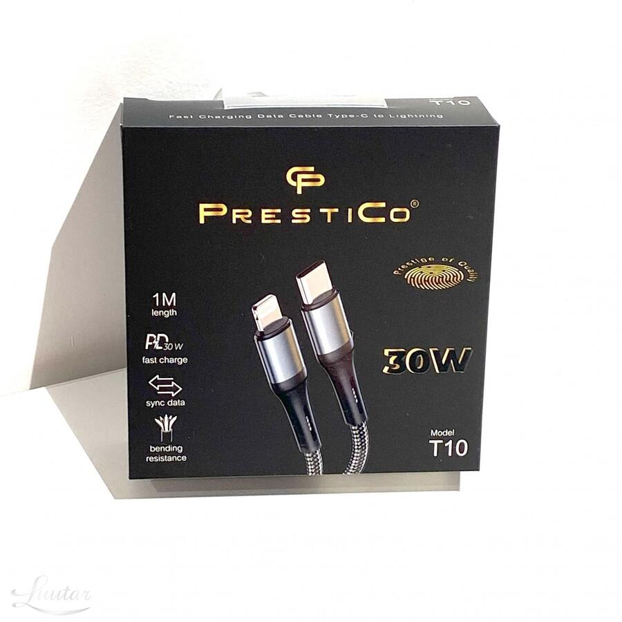 Juhe PRESTICO T10 USB Type-C - Lightning 30W PD Must