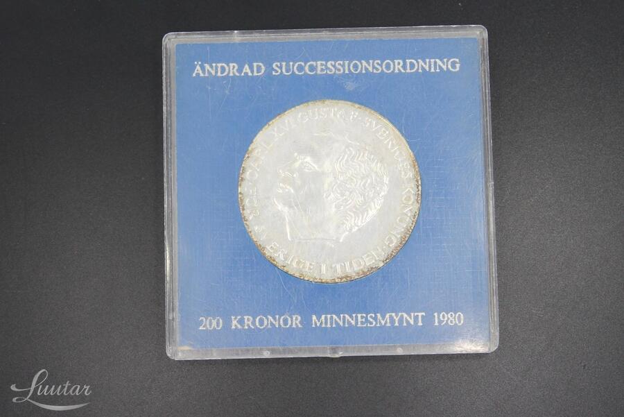 Hõbemünt 925* Minnesmynt 200kr Carl XIV Gustaf 1980