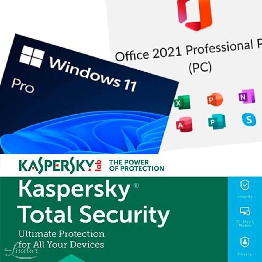 Tarkvara Windows 11 Pro + Office 2021 PP + Kaspersky Total Security 1A 1PC 