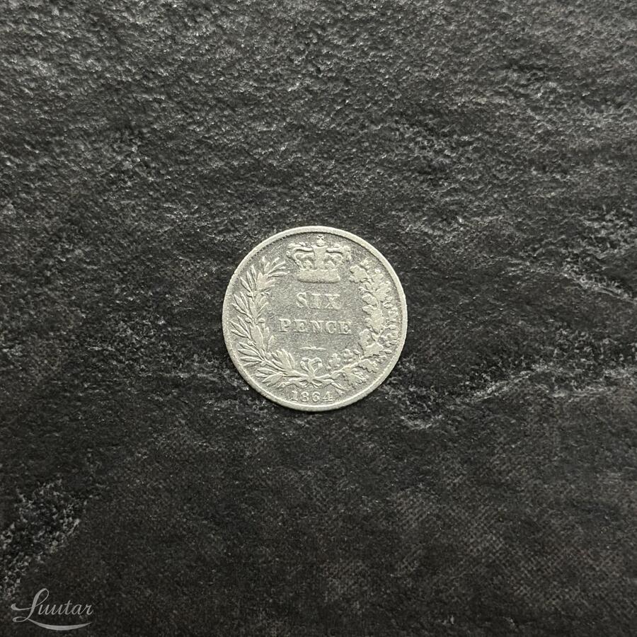 Hõbemünt "Suurbritannia. Viktoria. 6 penni. 1864a."