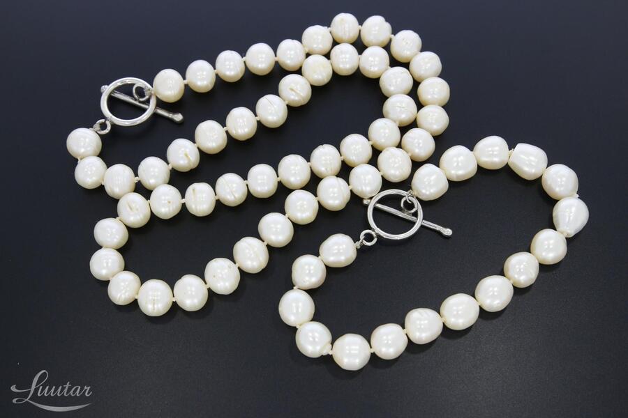 Pärlikaelakee + pärlikäevõru hõbedaga 925*