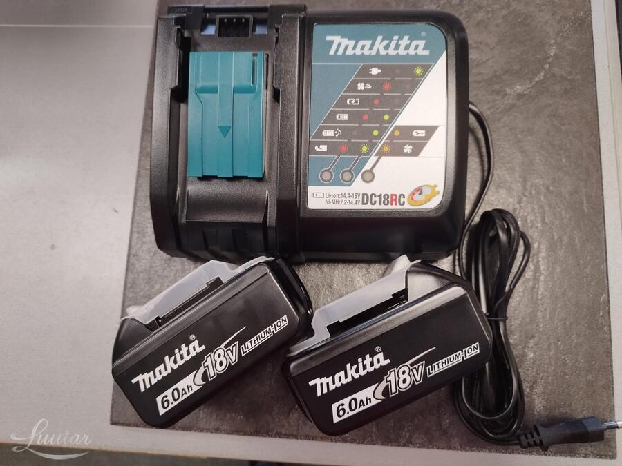MAKITA 18 V, 6.0 Ah+2 aku ja laadija komplekt 