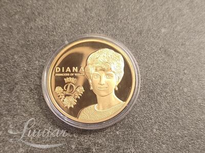 Kullatud medal pühendatud printsess Dianale
