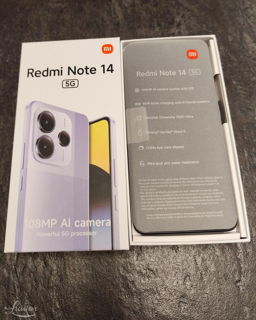 Mobiiltelefon Xiaomi Redmi Note 14 5G 128GB UUS!