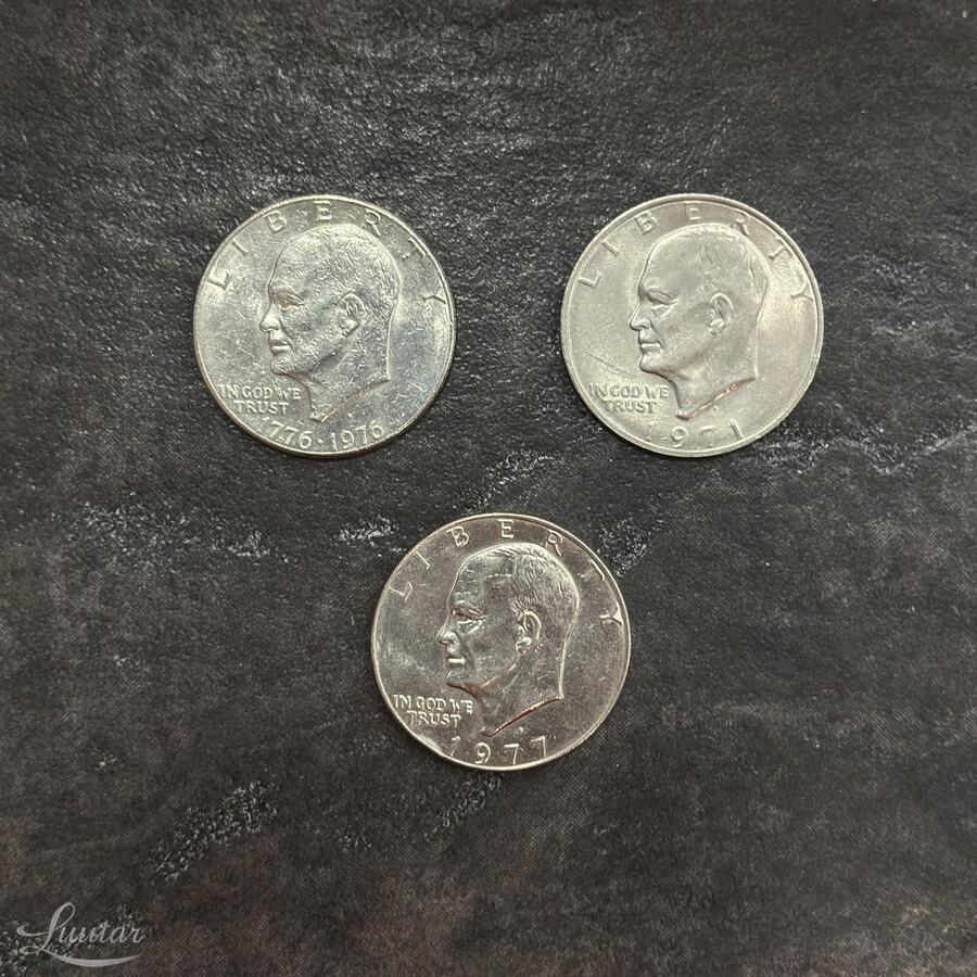 Mündid USA 1$ 1971a, 1976a, 1977a.