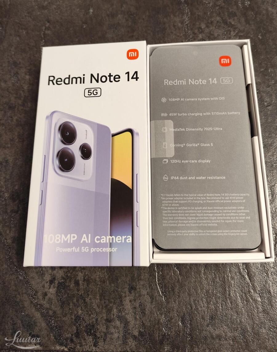 Mobiiltelefon Xiaomi Redmi Note 14 5G 128GB UUS!