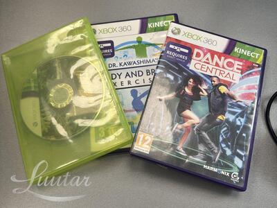 Kinect Xbox 360le + 3 mängu