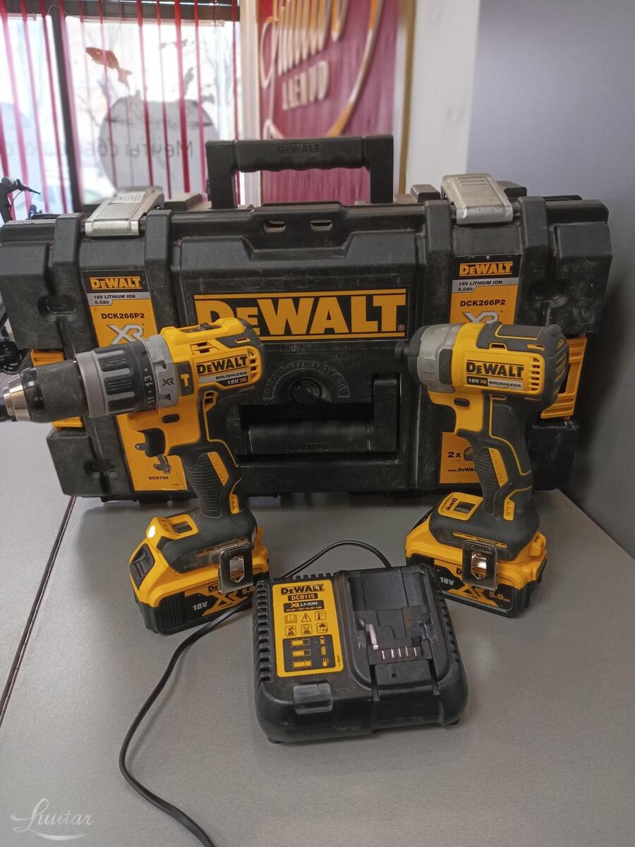 Tööriistakomplekt DeWalt DCK266P2 (DCD796 + DCF887); 18 V; 2x5,0 Ah aku