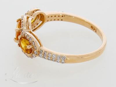 Kuldsõrmus 585* UUS! Looduslikud safiirid 1.15ct + briljandid 0.30ct
