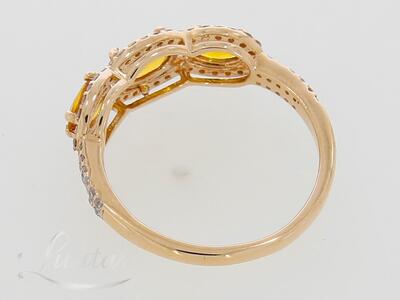 Kuldsõrmus 585* UUS! Looduslikud safiirid 1.15ct + briljandid 0.30ct