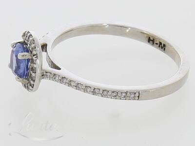 Kuldsõrmus 585* UUS! Looduslik safiir 0.65ct + Looduslikud briljandid 0.20ct