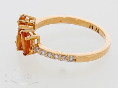 Kuldsõrmus 585* UUS! Looduslikud safiirid 1.40ct + Looduslikud briljandid 0.20ct