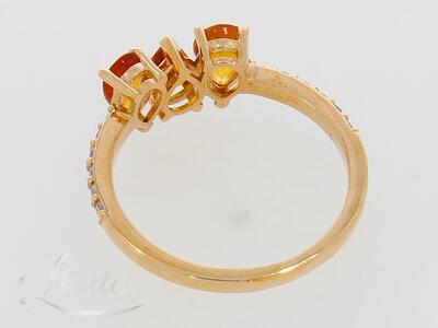 Kuldsõrmus 585* UUS! Looduslikud safiirid 1.40ct + Looduslikud briljandid 0.20ct