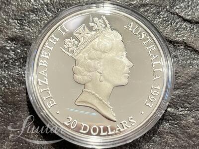 Hõbemünt 925* Elizabeth II 20 Dollars The Relay Team 1993
