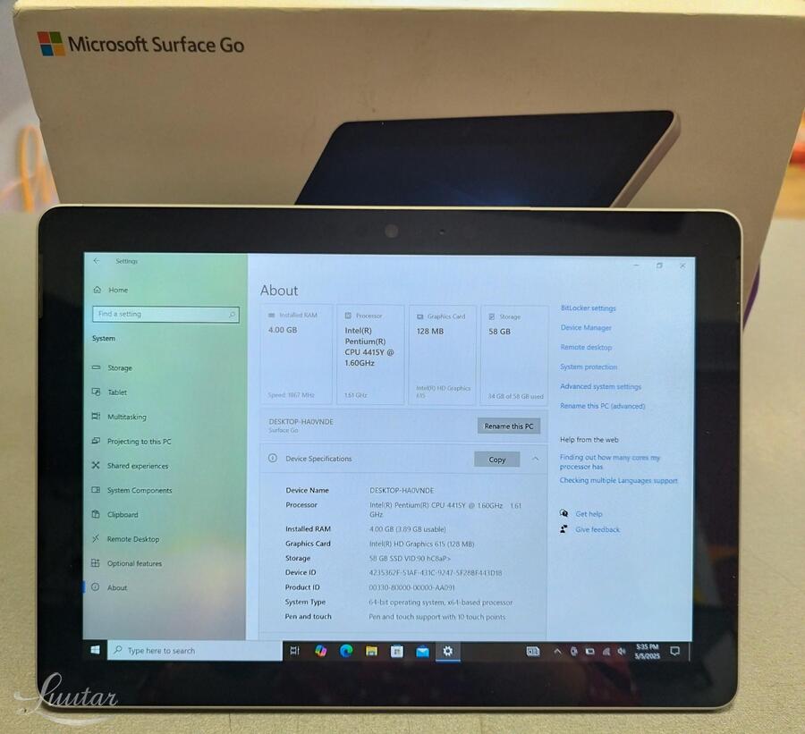Tahvelarvuti Microsoft Go Gen1