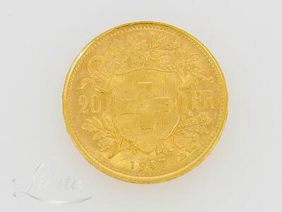 Kuldmünt 900* Helvetia 20 franki