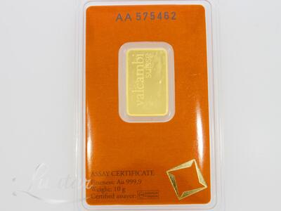 Kuldplaat Valcambi 999* 10gr