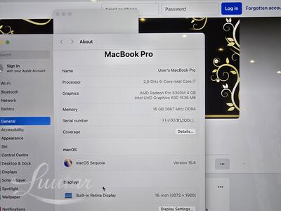 Sülearvuti Macbook Pro 2019