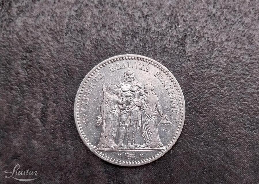 Hõbemünt "Prantsusmaa 5frankov 1875a"