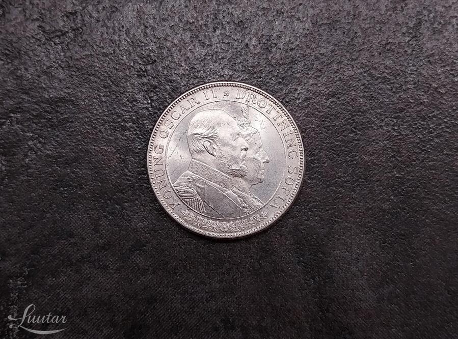 Hõbemünt "Rootsi 2kroon 1907a"