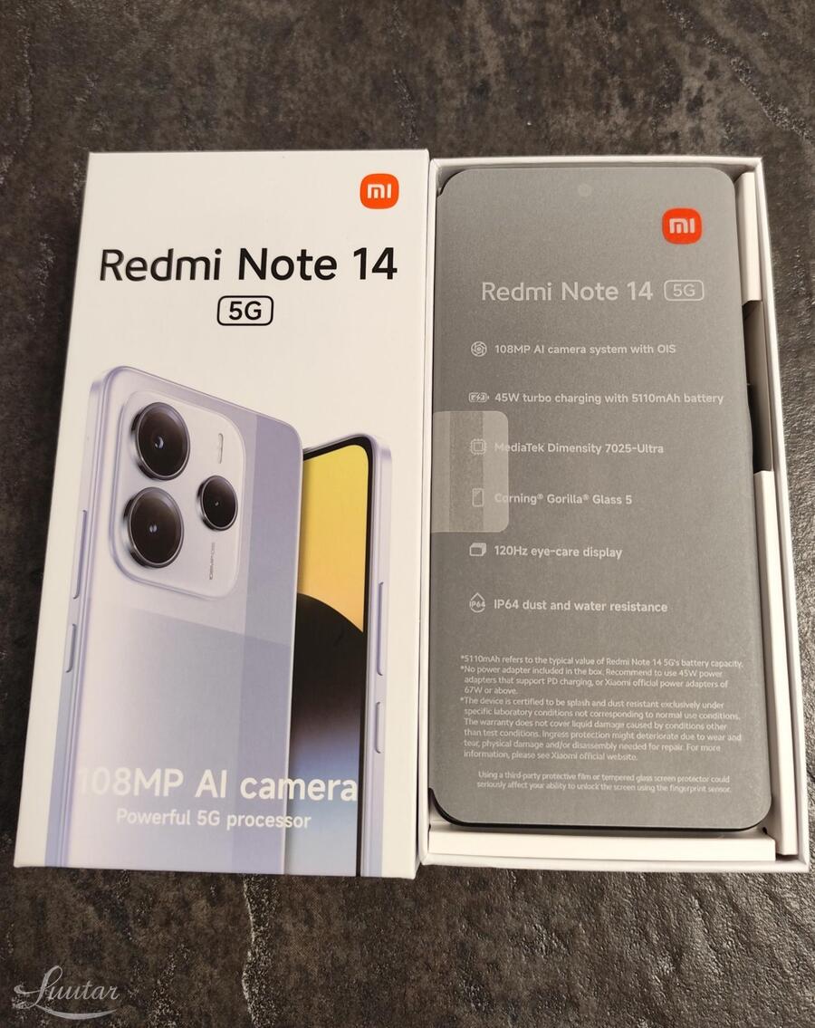 Mobiiltelefon Xiaomi Redmi Note 14 5G 128GB UUS!