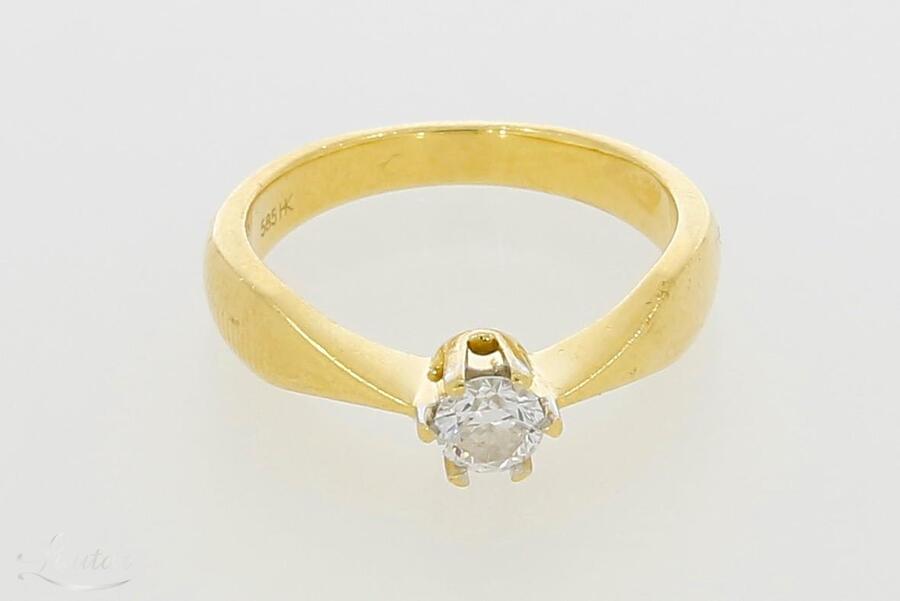 Kuldsõrmus 585* Briljant 0.30 ct + sertifikaat