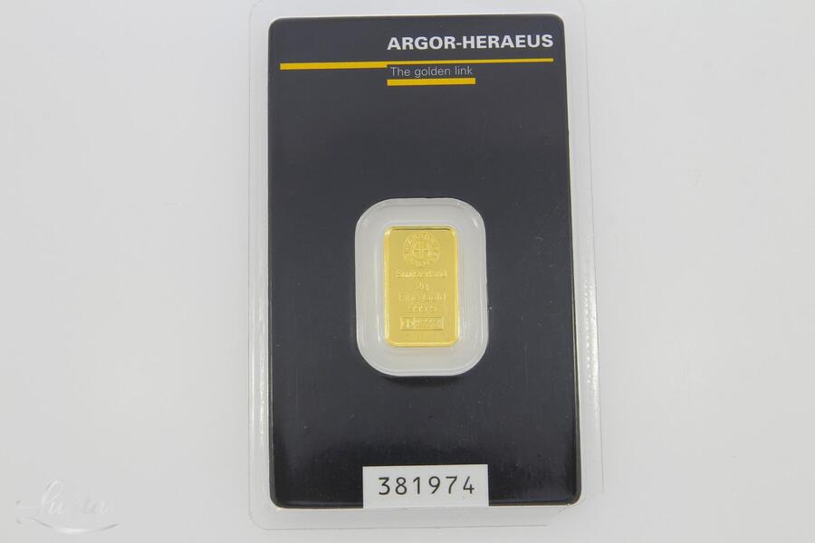 Kuldplaat 999* 2g Argor-Heraeus