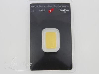 Kuldplaat 999* 2g Argor-Heraeus