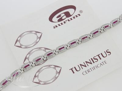 Kuldkäekett 585* Briljandid 1,12ct + Rubiinid 