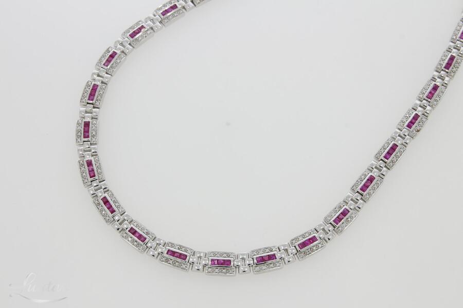 Kuldkaelakett 585* Briljandid 1,4ct + Rubiinid