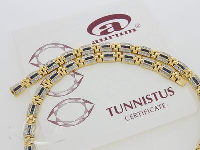 Kuldkaelakett 585* Briljandid 1,36ct + Safiirid