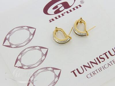 Kuldkõrvarõngad 585* Briljandid 0,52ct + Safiirid