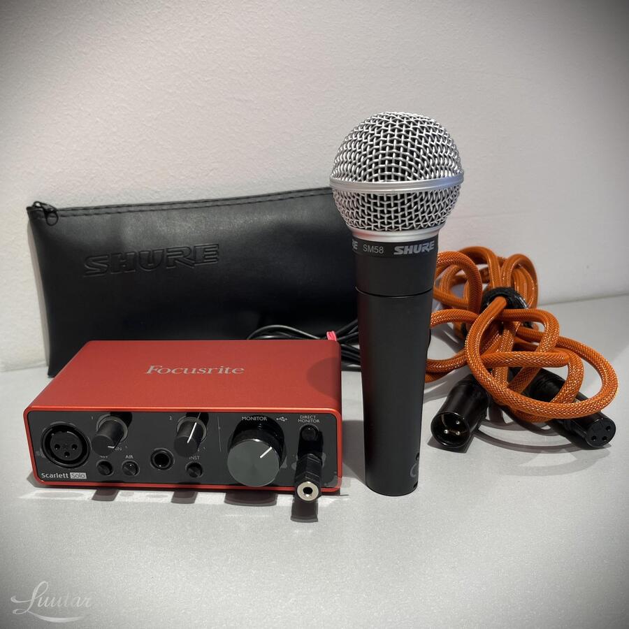Helikaart Focusrite Scarlett Solo 3rd gen + mikrofon Shure SM58