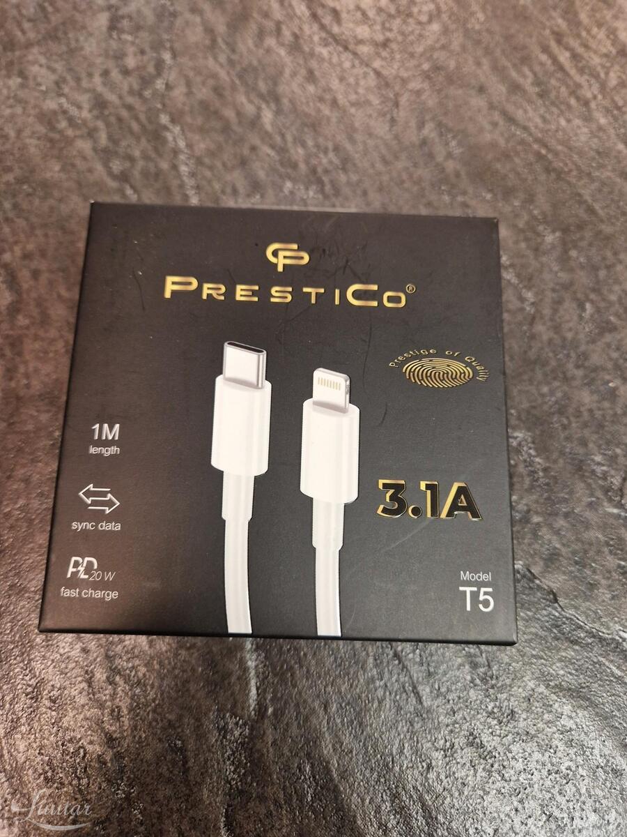Juhe PRESTICO T5 USB-C - Lightning PD valge  