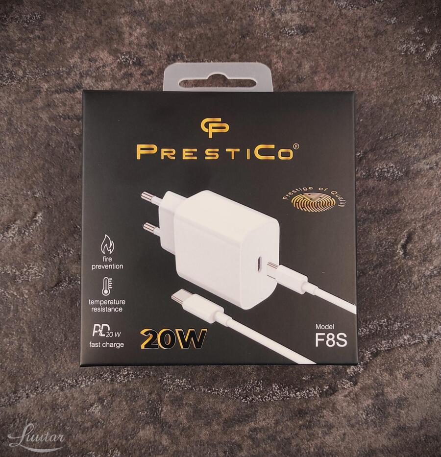Laadija PRESTICO F8S USB Type C 20W+ juhe Type C Lihtning