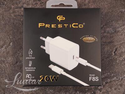 Laadija PRESTICO F8S USB Type C 20W+ juhe Type C Lihtning