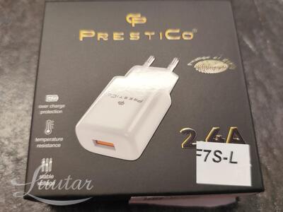 Laadija PRESTICO F7S 1xUSB + Juhe Lightning 2.4A Valge