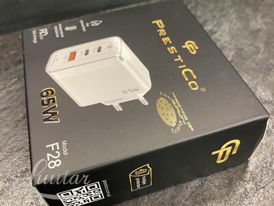 Laadija PRESTICO F28 1xUSB + 2xUSB-C 65W 2xPD GaN valge UUS