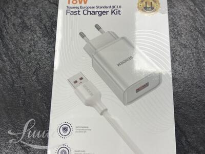 Laadija SENDEM OG36 1xUSB + microUSB QC 3.0 valge UUS