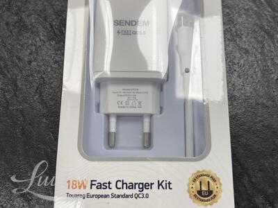 Laadija SENDEM OG36 1xUSB + microUSB QC 3.0 valge UUS