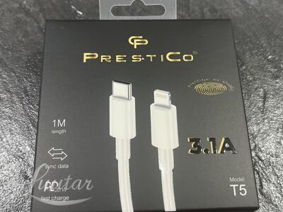 Juhe PRESTICO T5 USB-C - Lightning PD valge
